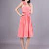 Short One Shoulder Flowers Chiffon Wedding Party Bridesmaid Dresses - Image 4