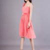 Short One Shoulder Flowers Chiffon Wedding Party Bridesmaid Dresses - Image 5