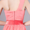 Short One Shoulder Flowers Chiffon Wedding Party Bridesmaid Dresses - Image 8