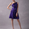 Short One Shoulder Pleated Beaded Bridesmaid Dresses