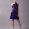 Short One Shoulder Pleated Beaded Bridesmaid Dresses - Image 3