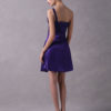 Short One Shoulder Pleated Beaded Bridesmaid Dresses - Image 5