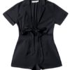 Short Sleeves Lace Up One Piece Outfit - Image 3