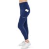 Solid Side Pocket Wide Belt Skinny Elastic Workout Leggings - Image 11