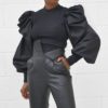 O-Neck Fashion Rivet Long Sleeve Slim Fit Blouse - Image 7