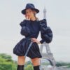 O-Neck Fashion Rivet Long Sleeve Slim Fit Blouse - Image 9