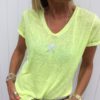 V-neck Fashion Five-pointed Star Short Sleeve Blouse - Image 4