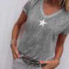 V-neck Fashion Five-pointed Star Short Sleeve Blouse - Image 5