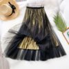 Vintage Shinning Pleated Midi Skirt - Image 9