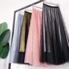 Vintage Shinning Pleated Midi Skirt - Image 3