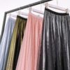 Vintage Shinning Pleated Midi Skirt - Image 4