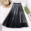 Vintage Shinning Pleated Midi Skirt - Image 6