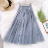Vintage Shinning Pleated Midi Skirt - Image 7