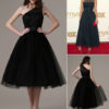 2020 Short Cocktail Dress Kaley Cuoco Emmys Polka Dot One Shoulder Ankle Length Tulle Party Dress