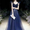 A Line Strapless Matte Satin Sleeveless Ruffles Party Dresses