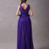 A-Line V-neck Wrapped Bodice Floor-length Chiffon Bridesmaid Dress - Image 7
