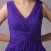 A-Line V-neck Wrapped Bodice Floor-length Chiffon Bridesmaid Dress - Image 8
