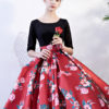 Prom Dresses Floral Print Quinceanera Dress Backless Lace Satin Chapel Train Women Pageant Dress - Image 2