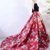 Prom Dresses Floral Print Quinceanera Dress Backless Lace Satin Chapel Train Women Pageant Dress - Image 6