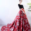 Prom Dresses Floral Print Quinceanera Dress Backless Lace Satin Chapel Train Women Pageant Dress - Image 4