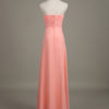Blush Strapless Backless Chiffon Draped Flower A Line Long Wedding Party Bridesmaid Dress - Image 11