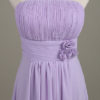 Blush Strapless Backless Chiffon Draped Flower A Line Long Wedding Party Bridesmaid Dress - Image 12
