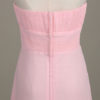 Blush Strapless Backless Chiffon Draped Flower A Line Long Wedding Party Bridesmaid Dress - Image 14