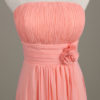 Blush Strapless Backless Chiffon Draped Flower A Line Long Wedding Party Bridesmaid Dress - Image 20