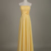 Blush Strapless Backless Chiffon Draped Flower A Line Long Wedding Party Bridesmaid Dress - Image 7