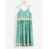 Bohemian Floral Strapless Sleeve Print Beach Holiday Midi Dress - Image 3