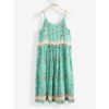 Bohemian Floral Strapless Sleeve Print Beach Holiday Midi Dress - Image 4