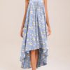 Boho Dress High Low Floral Dress Sleeveless Backless Beach Dress - Image 2