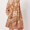Boho Dress V Neck Long Sleeves Floral Print Oversized Shift Dress - Image 3