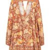 Boho Dress V Neck Long Sleeves Floral Print Oversized Shift Dress - Image 5
