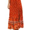 Boho Skirt Printed High Waisted Split Women Bottoms
