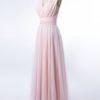 Bridesmaid Dress A Line Floor Length Backless Chiffon Prom Dress - Image 3
