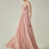 Bridesmaid Dress A Line Floor Length Straps Chiffon Pleated Wedding Party Dress - Image 2