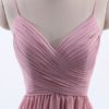 Bridesmaid Dress A Line Floor Length Straps Chiffon Pleated Wedding Party Dress - Image 6