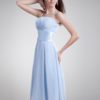 Bridesmaid Dress Chiffon Spaghetti Strap Ruched Waist A Line Prom Dress - Image 6