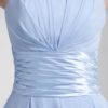 Bridesmaid Dress Chiffon Spaghetti Strap Ruched Waist A Line Prom Dress - Image 7