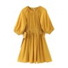 Casual Elastic Waist Bow Tie Chic Party Mini Dress