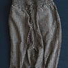 Casual High Drawstring Waist Plaid Check Long Harem Pants - Image 8