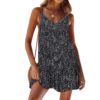 Casual Sleeveless Polka Dot Sundress Mini Floral Dress