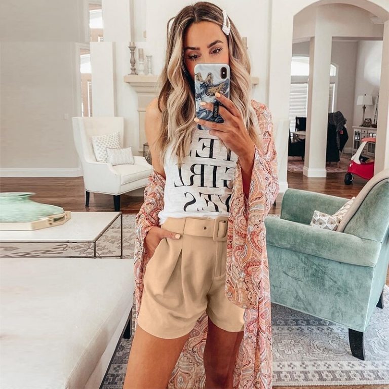 Casual Street Wear Elastic Waist Shorts
