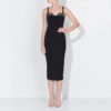 Celebrity Mid Calf Zipper Sexy Lace Bodycon Dress