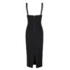Celebrity Mid Calf Zipper Sexy Lace Bodycon Dress - Image 5