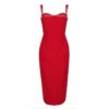 Celebrity Mid Calf Zipper Sexy Lace Bodycon Dress - Image 6