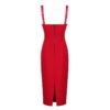 Celebrity Mid Calf Zipper Sexy Lace Bodycon Dress - Image 7