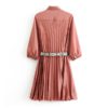 Chic Pleated Stylish Mini Dresses With Snake Belt - Image 3
