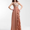 Chiffon Evening Dress Sequin Bridesmaid Dress Sleeveless Ruffle Pleated Floor Length Party Dress - Image 2